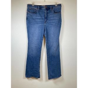 Madewell Skinny Flare Jeans Womens 33 Stretch Wide Leg Denim Med Wash High Rise